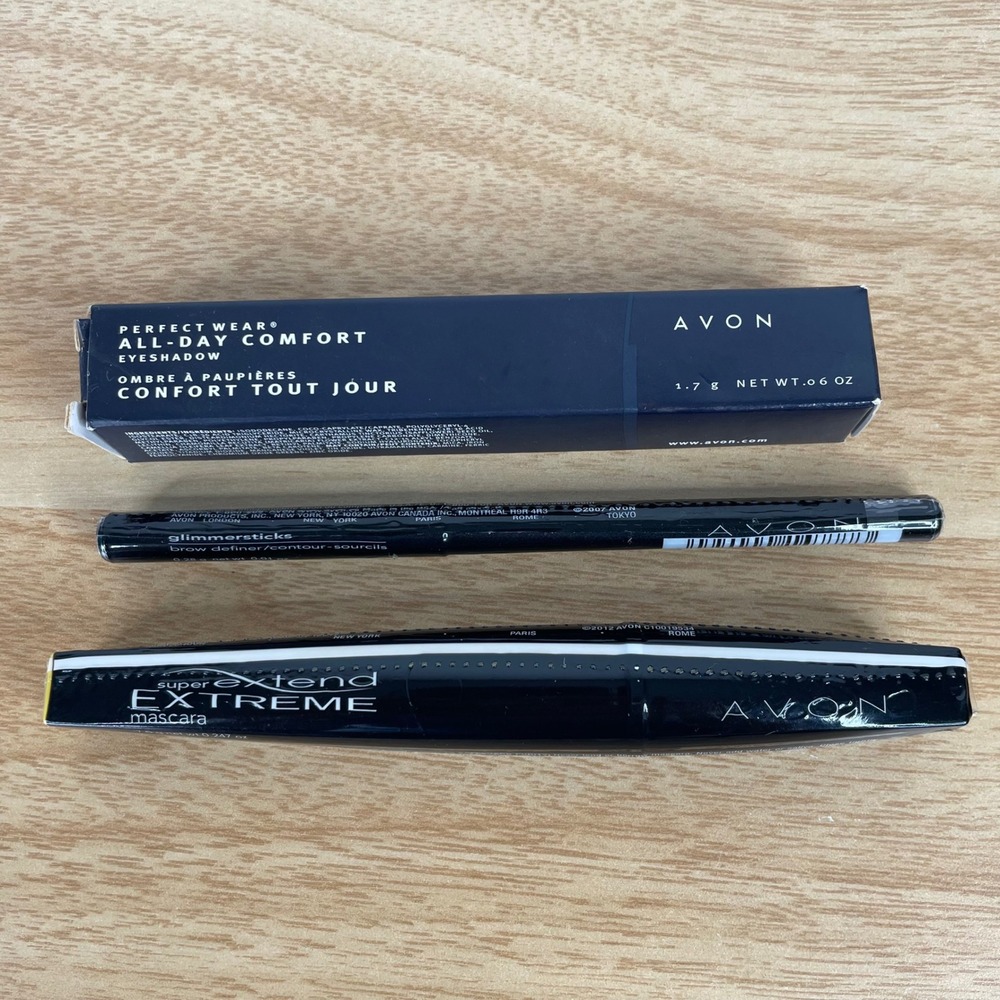 Avon Makeup Set Perfect Wear Eyeshadow Glimmerstick Brow Super Extend Mascara‎